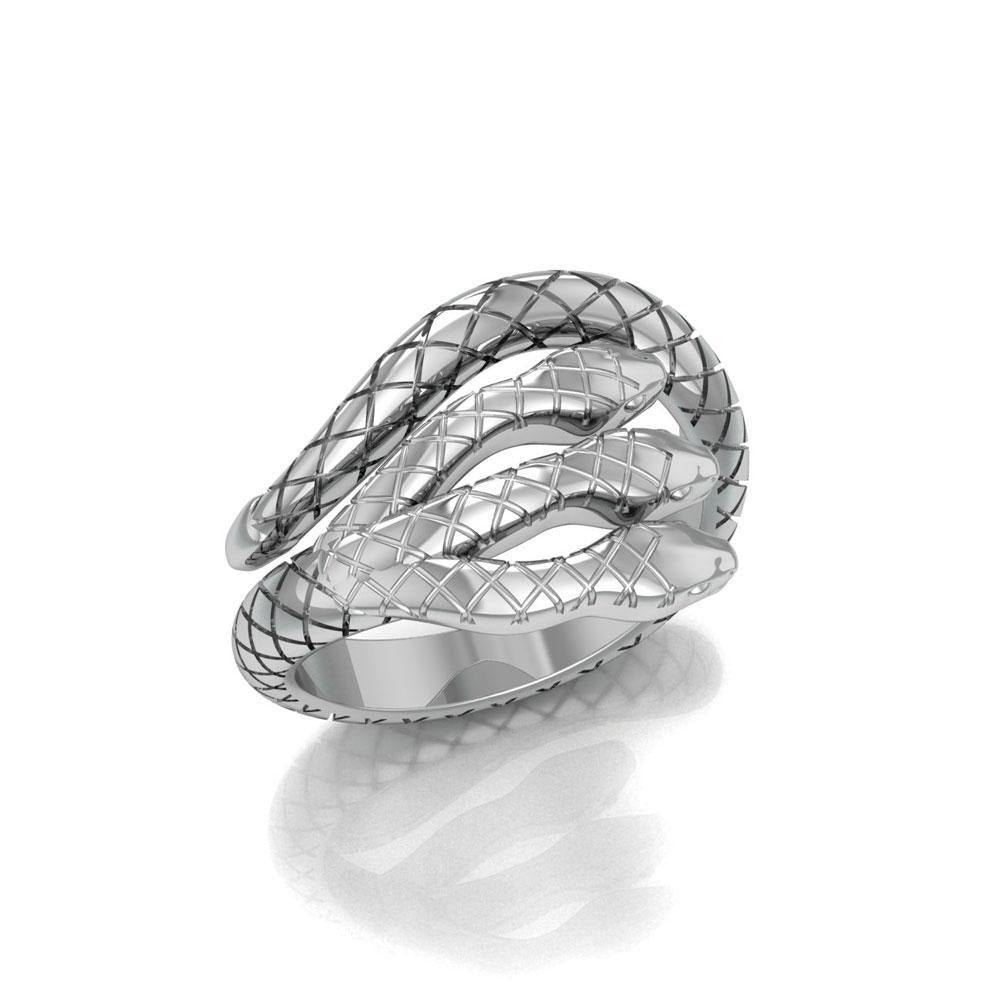Fierce and Ferocious Sterling Silver Three Headed Cobra Ring TRI1899 - Jewelry
