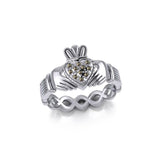 Infinity Claddagh Silver Ring with Marcasite TRI1903 - Jewelry