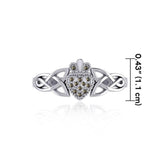 Irish Claddagh and Celtic Knotwork Silver Ring with Marcasite TRI1904 - Jewelry