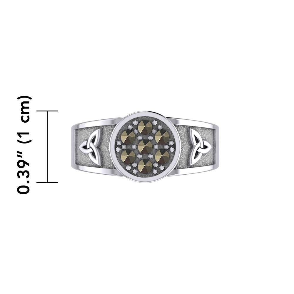 Celtic Trinity Knot Ring with Gemstones TRI1946 - Jewelry