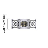 Celtic Knotwork Silver Band Ring with Gemstones TRI1947 - Jewelry