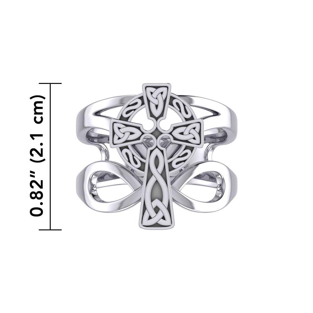 Celtic Cross with Infinity Silver Ring TRI1952 - Jewelry