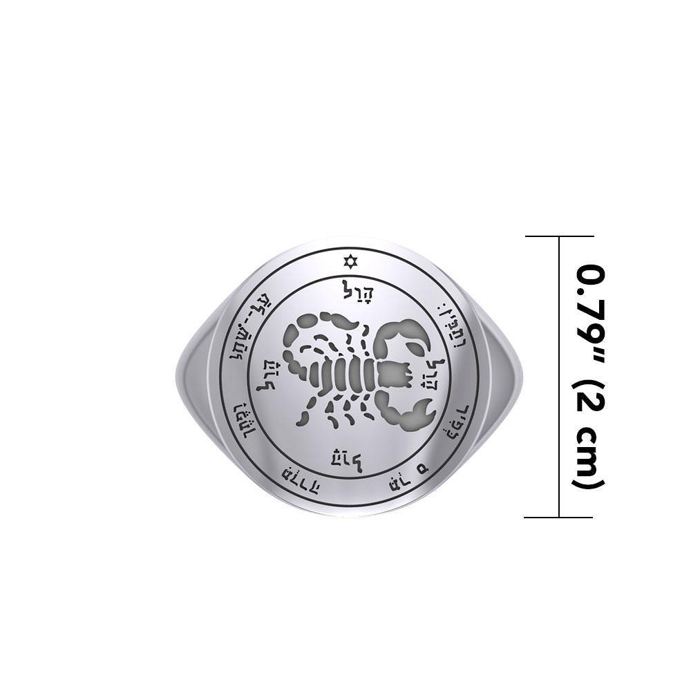 Fifth Pentacle of Mars Silver Signet Men Ring TRI1988 - Magicksymbols