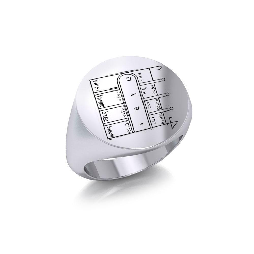 King Solomon Seals Silver Signet Men Ring TRI1989 - Magicksymbols