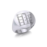 King Solomon Seals Silver Signet Men Ring TRI1989 - Magicksymbols