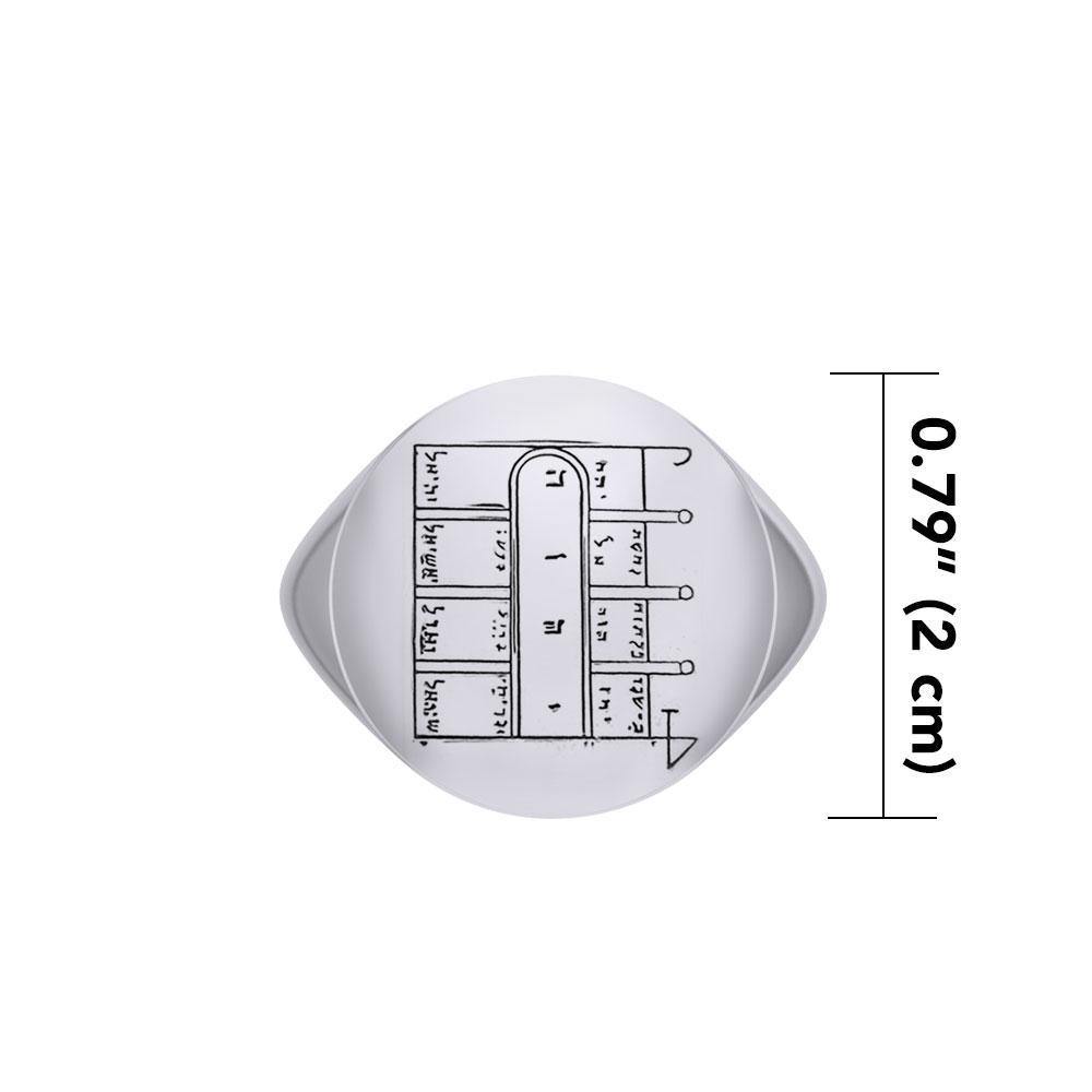 King Solomon Seals Silver Signet Men Ring TRI1989 - Magicksymbols