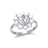 Manipura Solar Plexus Chakra Sterling Silver Ring TRI2044 - Magicksymbols