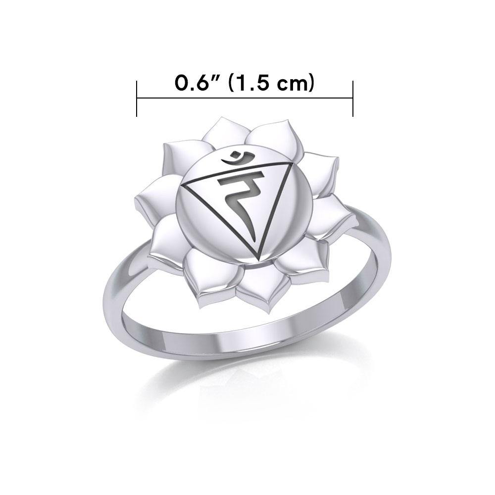 Manipura Solar Plexus Chakra Sterling Silver Ring TRI2044 - Magicksymbols