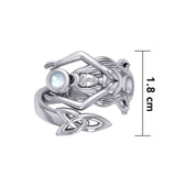 Goddess Brigid Silver Ring with Gem TRI2187