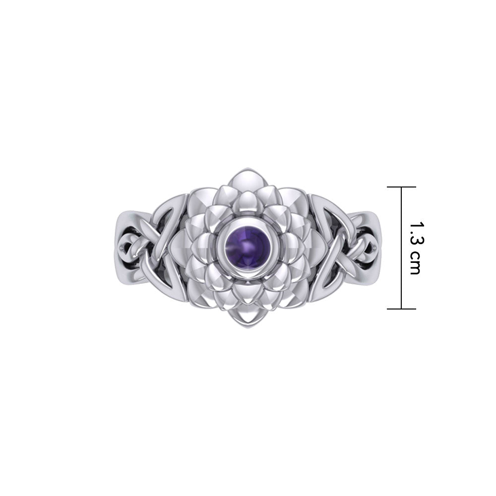 Sahasrara Crown Chakra with Celtic Designs Sterling Silver Ring TRI2352