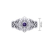 Sahasrara Crown Chakra with Celtic Designs Sterling Silver Ring TRI2352