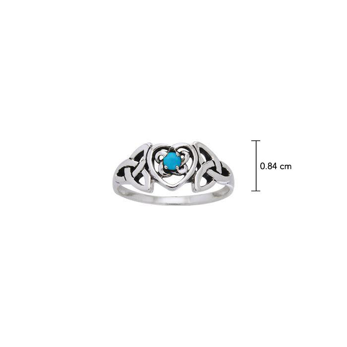 Silver Celtic Heart Birthstone Ring