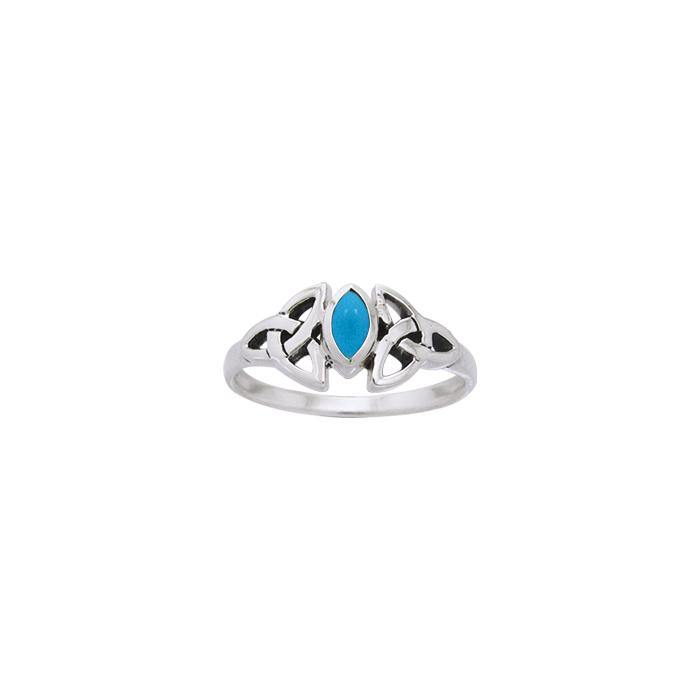 Silver Celtic Knotwork Birthstone Ring TRI936TQ