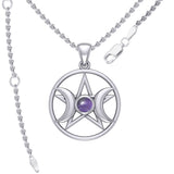 Triple Goddess Silver Pendant with Gemstone TPD5969