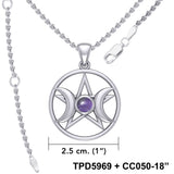 Triple Goddess Silver Pendant with Gemstone TPD5969