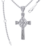 Celtic Cross with Four Point Knot Sterling Silver Pendant TPD5811
