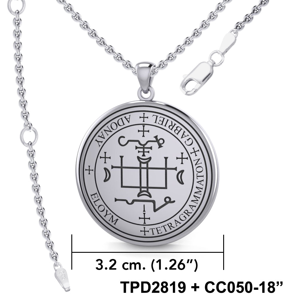 Sigil of the Archangel Gabriel Sterling Silver Pendant TPD2819