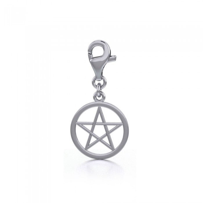 Silver Pentagram Pentacle Clip Charm TWC009