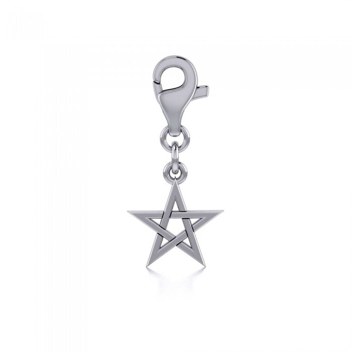 Silver Pentagram Pentacle Clip Charm TWC010