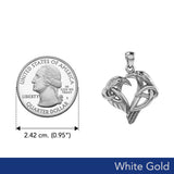 Love of The Mythical Celtic Heart Raven White Gold Pendant WPD6025