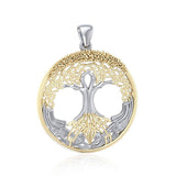 Behold the Magnificent Tree of Life ~ Silver and 14K Gold Accent Pendant MPD3544