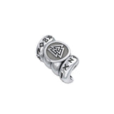 Norse Viking Valknut with Rune Symbol Silver Bead TBD362