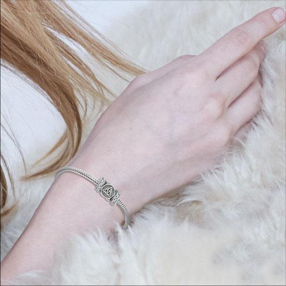 Triquetra with Celtic Accented Silver Bead TBD363 - Jewelry