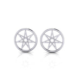 Fairy Elven Pentacle Sterling Silver Post Earrings TE2896