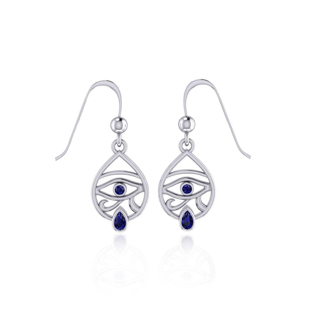 Eye of Horus Silver Earrings with Gemstone TER1688 - Jewelry