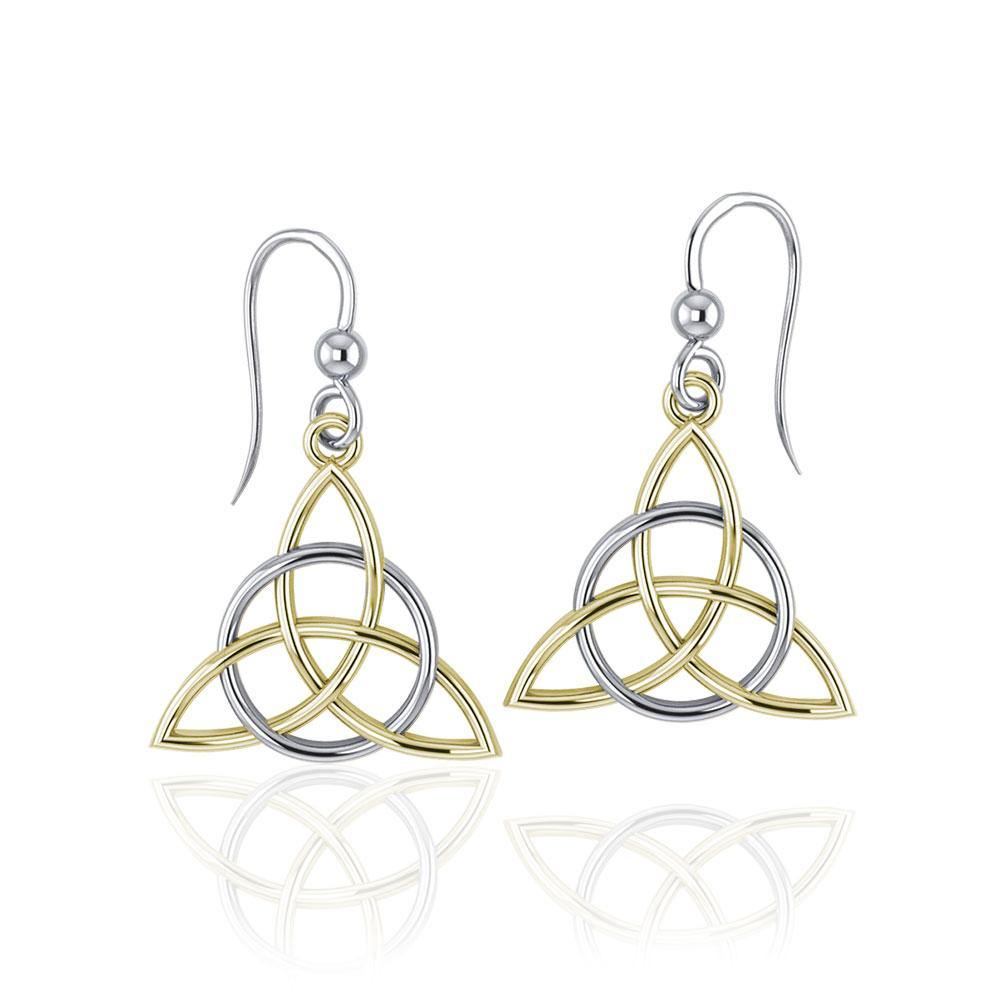 Celtic Triquetra Silver and Gold Earrings TEV2912 - Jewelry