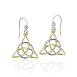 Triquetra Silver and 14K Gold Accent Earrings TEV2912