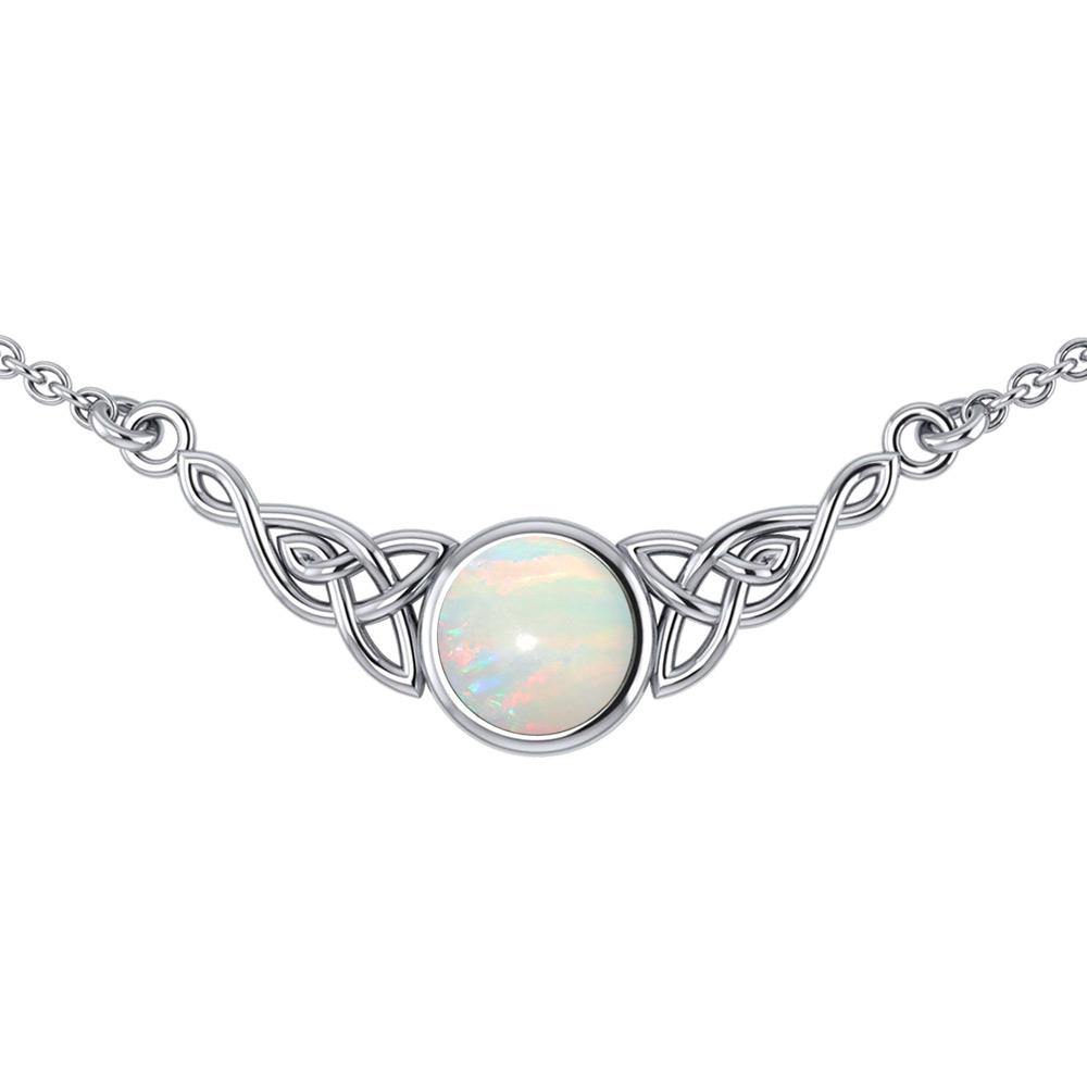 Wear the gift of interconnectedness ~ Sterling Silver Celtic Knotwork Necklace with a Gemstone centerpiece TN224 - Jewelry