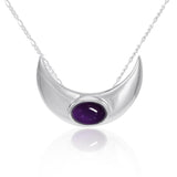 An elegant reminder of Crescent Moonโ€s power ~ Sterling Silver Necklace with Gemstone TN264 - Jewelry