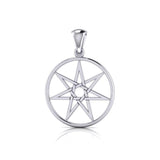 Fairy Elven Pentacle Sterling Silver Pendant TP1208