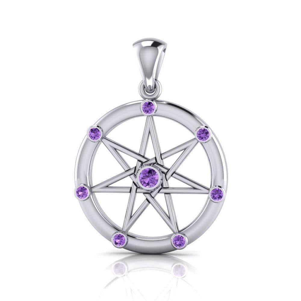 Elven Star with Gems Silver Pendant TP3134 - Jewelry