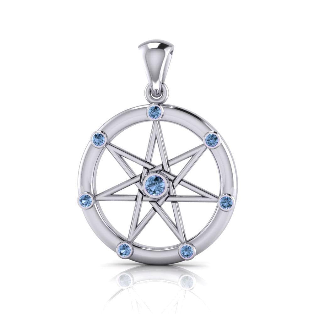 Elven Star with Gems Silver Pendant TP3134 - Jewelry
