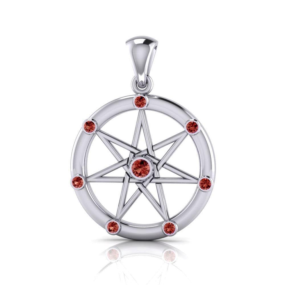 Elven Star with Gems Silver Pendant TP3134 - Jewelry