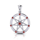 Elven Star with Gems Silver Pendant TP3134 - Jewelry