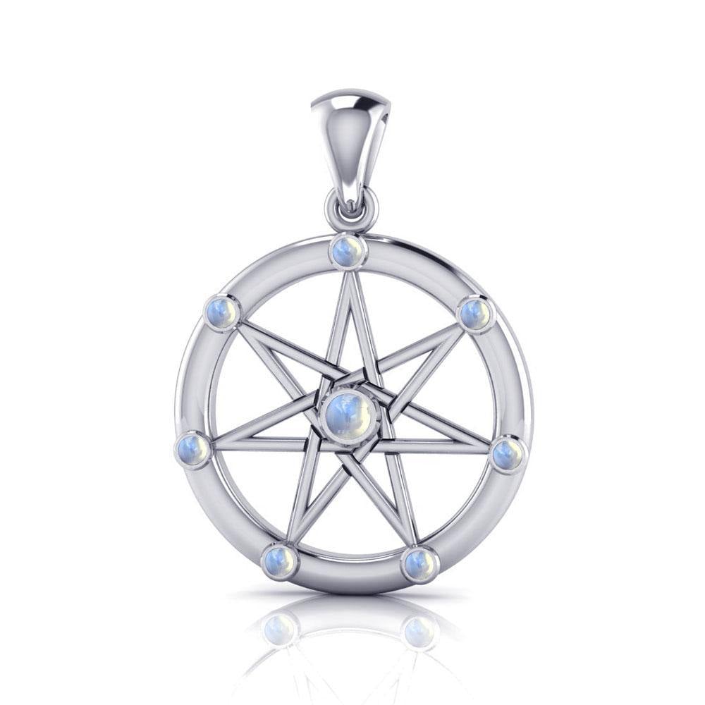 Elven Star with Gems Silver Pendant TP3134 - Jewelry