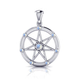 Elven Star with Gems Silver Pendant TP3134 - Jewelry