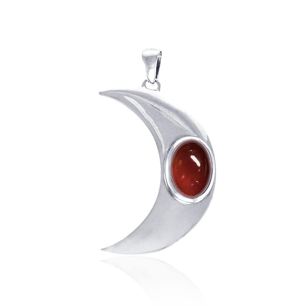 Glow in the Light of the Beautiful Crescent Moon ~ Sterling Silver Jewelry Pendant with Gemstone TPD4059 - Jewelry