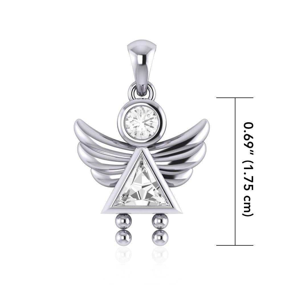 A Heavenly Gift from the Little Angel Girl Pendant with Birthstone TPD5032 - Jewelry