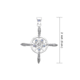 Sterling Silver Broomstick Pentacle Pendant with Gemstone TPD686