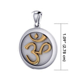 Om Meditation Silver and 14K Gold Accent Pendant TPV1229