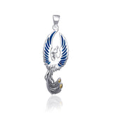 From the ashes rises the rebirth of the  phoenix A fine sterling silver Pendant TPV2838 - Jewelry