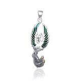 From the ashes rises the rebirth of the  phoenix A fine sterling silver Pendant TPV2838 - Jewelry