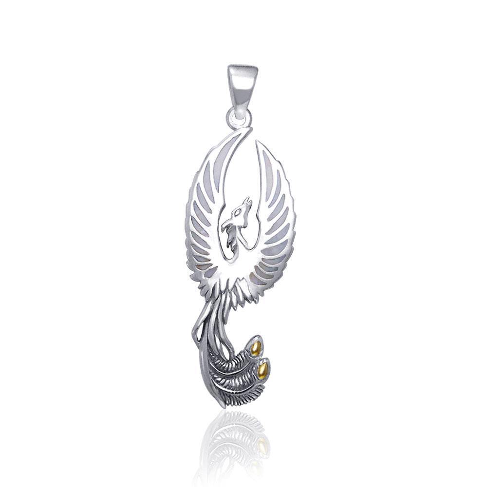 From the ashes rises the rebirth of the  phoenix A fine sterling silver Pendant TPV2838 - Jewelry