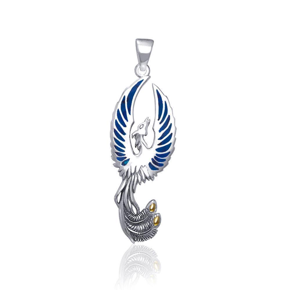 From the ashes rises the rebirth of the  phoenix A fine sterling silver Pendant TPV2838 - Jewelry