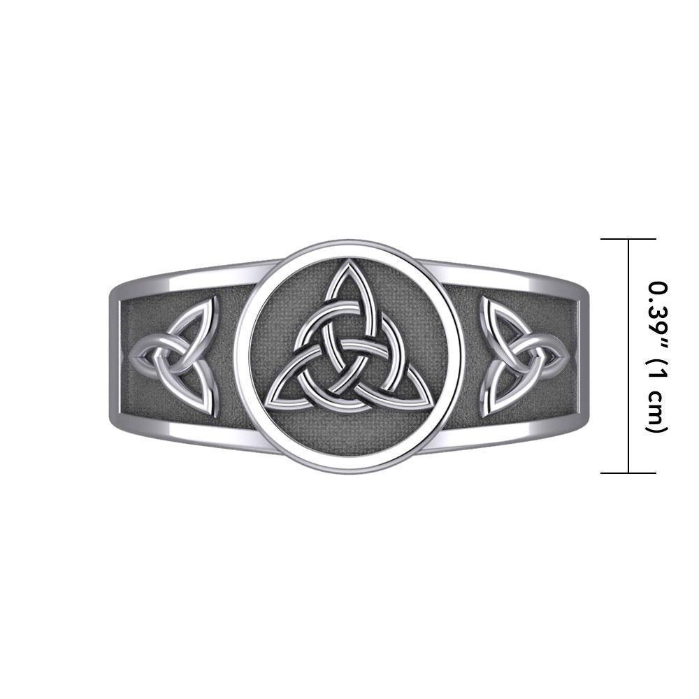 Interconnected Message in Triquetra ~ Sterling Silver Ring TR3811 - Jewelry