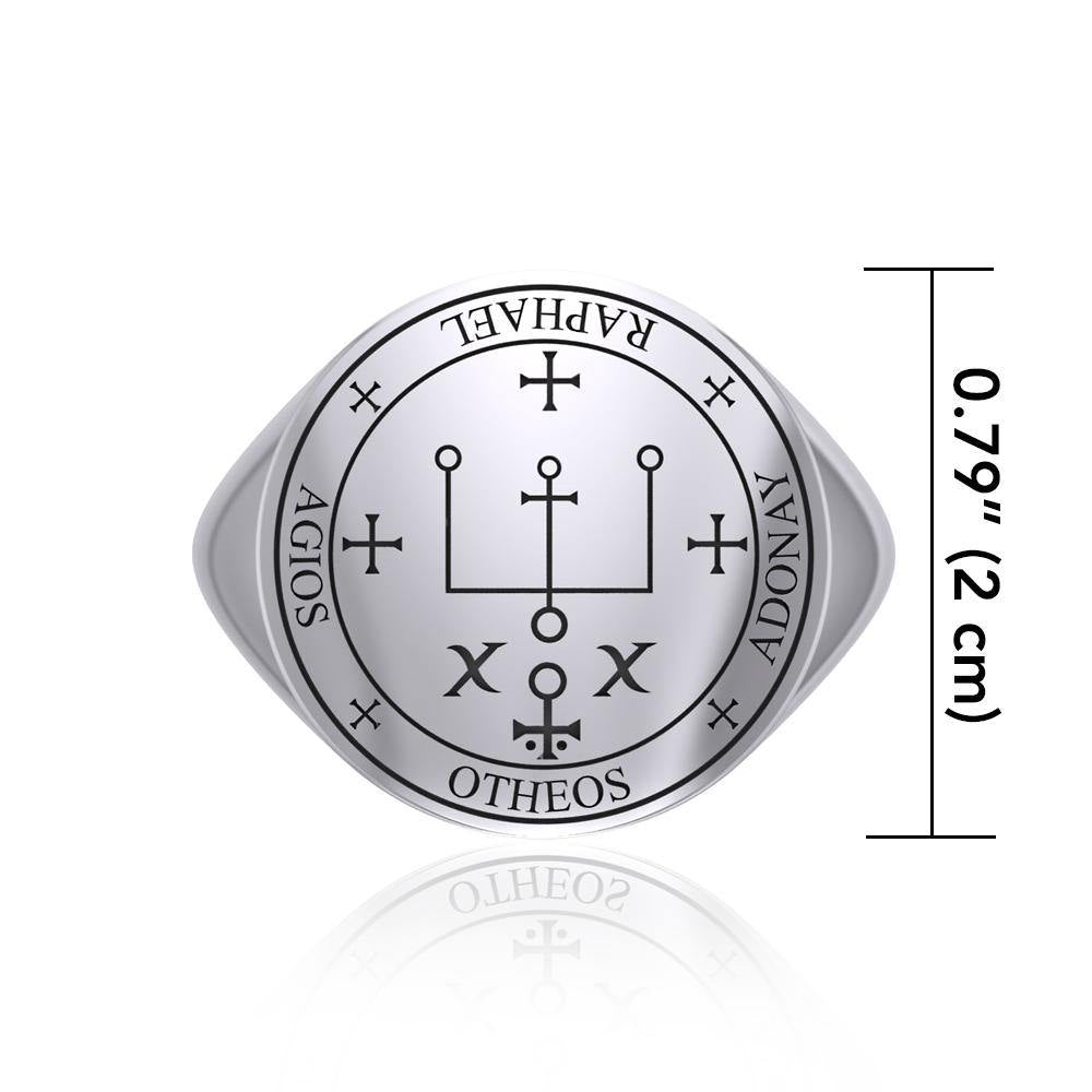 Sigil of the Archangel Raphael Sterling Silver Ring TRI1566 - Jewelry